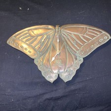 Hen- feathers butterfly clock bronze