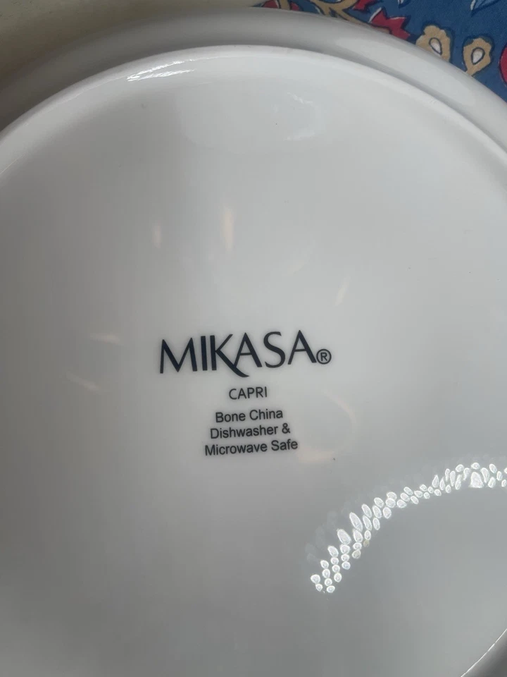 Mikasa Capri Bone China 11” prato de jantar branco e azul conjunto com 4 peças nunca usado - Imagem 4 de 4