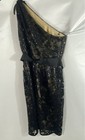 Tadashi Shoji Women's Black One Shoulder Sequin Lace Cocktail Dress Sz 4P — photo 2