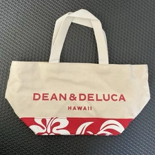 DEAN & DELUCA Small Canvas Tote Bag Holiday Season Hawaii Limited Hibiscus