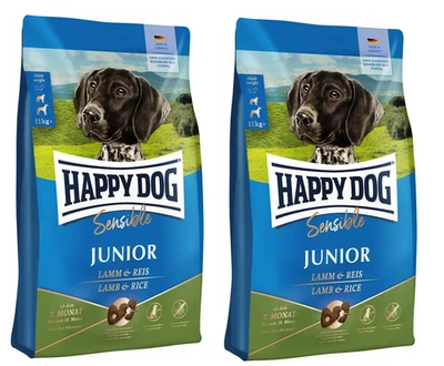 Happy Dog Supreme Sensible Junior Hundefutter Lamm & Reis 2x10kg Trockenfutter