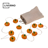 Livarno LED Lichterkette KüRbis 1,2M Herbstdeko Tischdeko Timer Batterie