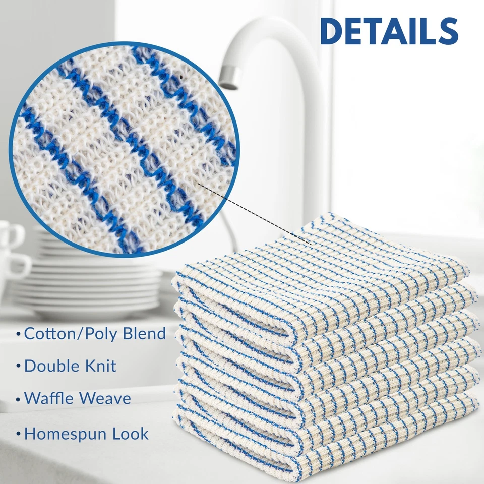 Eselect World's Best Dish Cloths - Juego de 6 paños de cocina azules Foto 2 de 4