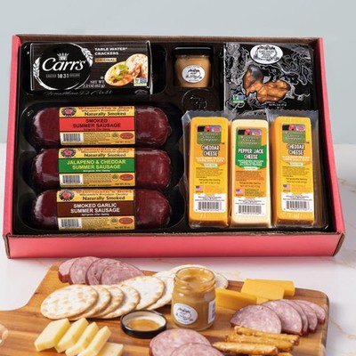 - Ultimate Cheese & Meat Gift Box - Smoked Summer Sausages, 100% Wisconsin Ch...