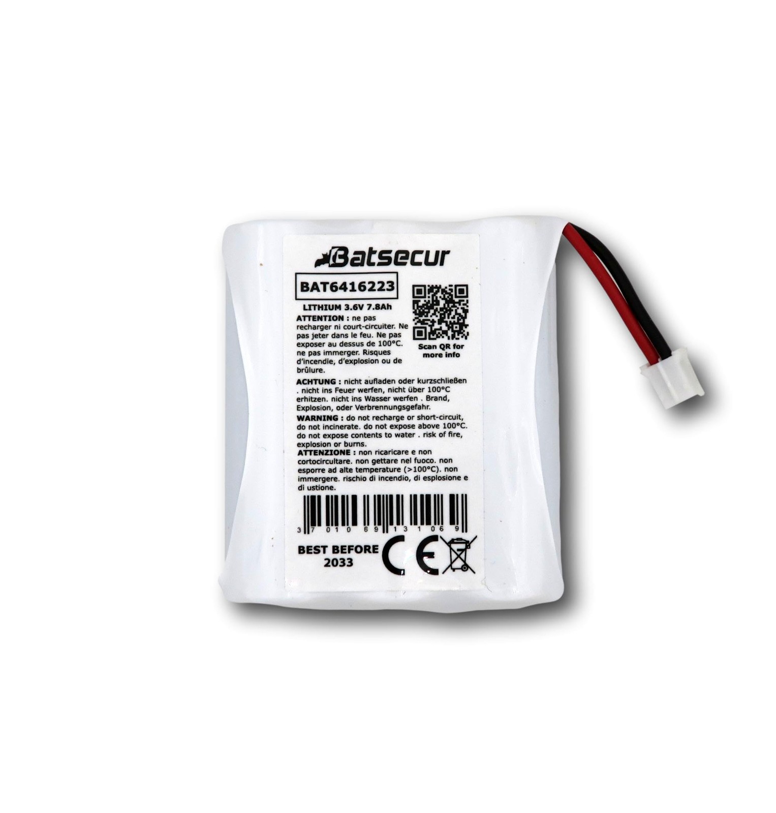 Pile alarme BAT6416223 de remplacement pour boitier BP CLT 8000 Tyxal+