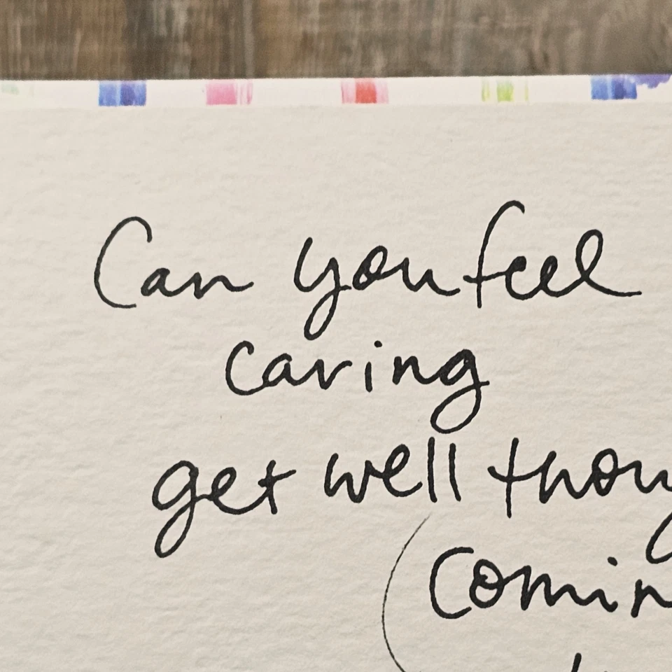 Leanin Tree Get Well Greeting Card Coffee Cup Tea Pink Red Art From The Heart - Image 3 of 4