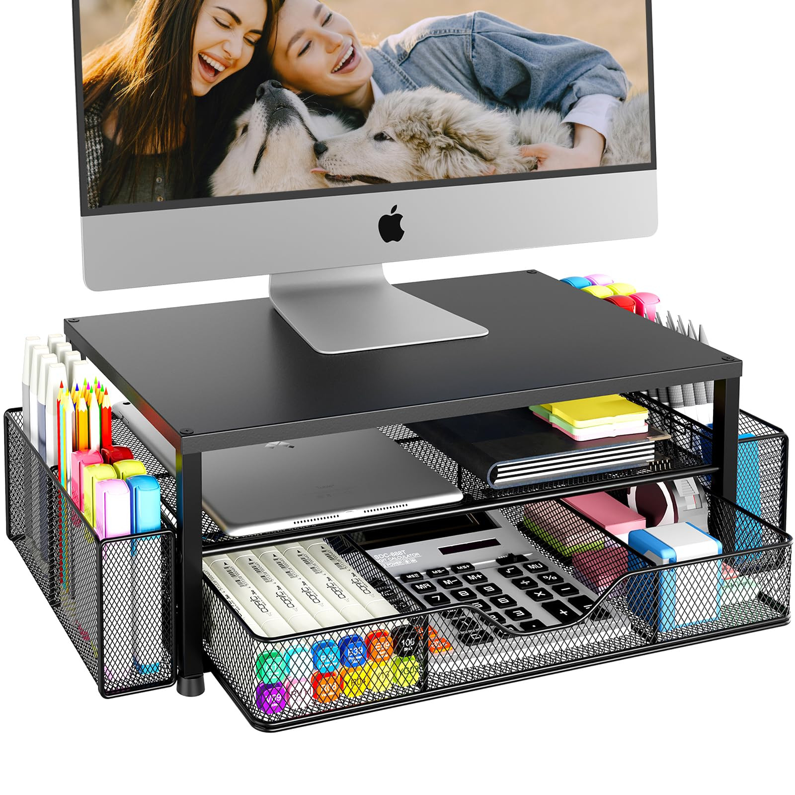 OPNICE Desk Organizers and Accessories, 2-Tier Computer Monitor Stand for Des...
