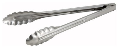 Stainless Steel, Coiled Spring Utility Tong Heavyweight, 12-Inch, Medium - NEW