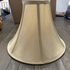 Gold Tan Fabric Lamp Shade. 13  Wide At Bottom, 5  At Top,  9.5  Tall