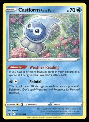 2021 Sword & Shield - Chilling Reign Castform Rainy Form Basic/Common #33