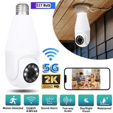 360 2K E27 Light Bulb Security Camera Wi-Fi IR Night Vision Smart Home System