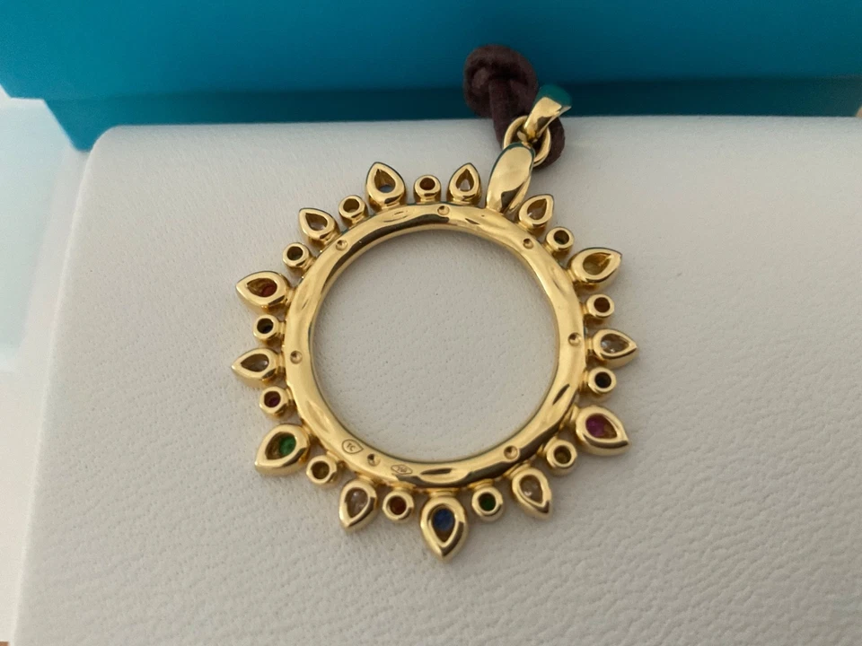 Tamara Comolli Gypsy Large Sun Anhänger in Candy, 18K Gelbgold, Full Set, neu - Bild 2 von 4