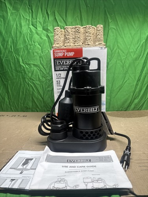 #ad Everbilt HDSP50W 1 2 HP Submersible Aluminum Sump Pump with Tethered Switch $56.99