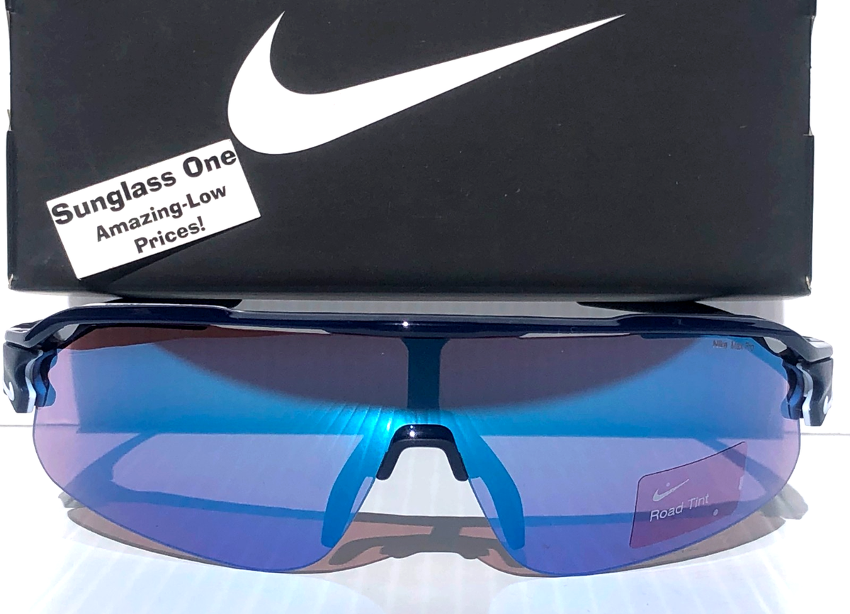 Nike FLYFREE SHIELD TEAM Midnight Navy Blue Mirror Road Sunglass