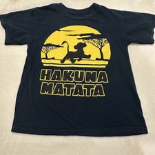 Disney The Lion King Hakuna Matata Sunset Graphic T-Shirt Size Small Black