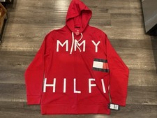 NEW Tommy Hilfiger Lightweight Loungewear Hoodie Sweatshirt RED Men  s Large
