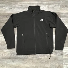 North Face Jacket Mens Medium Black  Fill Zip Windbreaker Outdoors EUC Hiking