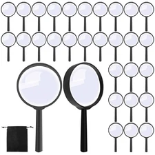 12 Pack Handheld Magnifier Plastic Magnifying Glass for Reading Jewelry Home ...