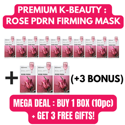 Mediheal Rose PDRN Face Mask 10 Sheets (+3 Bonus Gift) Anti Aging
