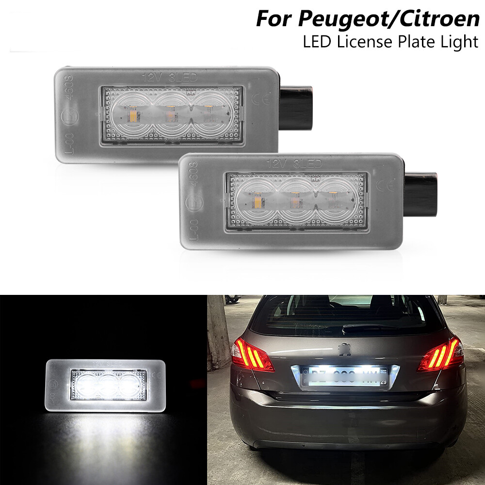 LED White License Plate Light For 2007- Peugeot 207 CC 308 MK2 208