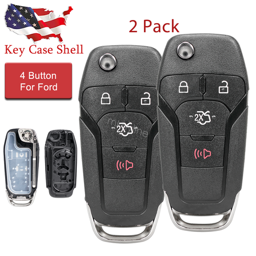 2 Replacement for 2013 2014 2015 2016 Ford Fusion Flip Remote Key Fob Shell Case