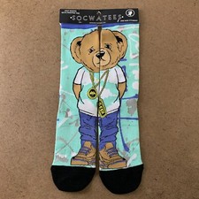 Socwatees One Size Fits Most Bear Graphic Crew Socks 1 Pair NWT