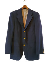 VTG Chaps Ralph Lauren Mens Navy Blue Union USA Blazer Sport Coat Jacket