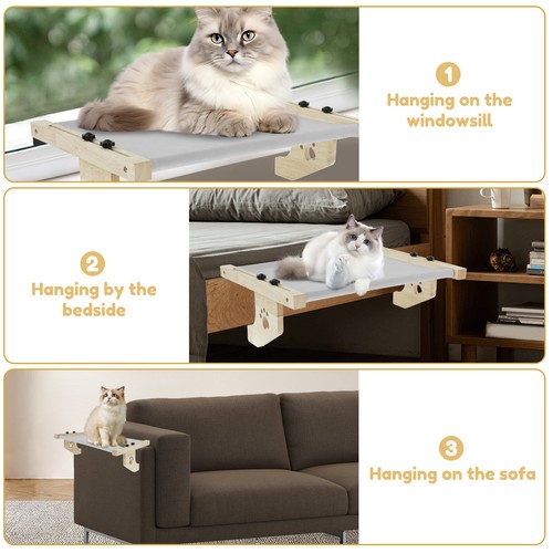 Sturdy Cat Window Perch Cat Window Hammock for Indoor Cats Easy to Install qiLqr - Picture 3 of 11