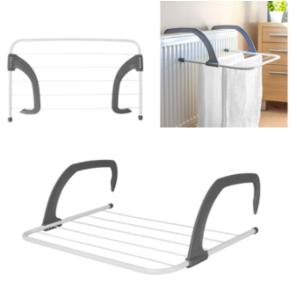 2x Radiator Airer Dryer Bar Towel Holder Hang Clothes Drying