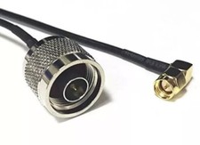 12  N male plug to SMA male RA angle RF Pigtail Cable Coaxial Jumper RG174 30cm
