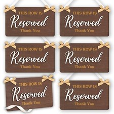This Row Is Reserved Signs For Wedding Ceremony - 6 Pcs Wooden Wedding Reserv...