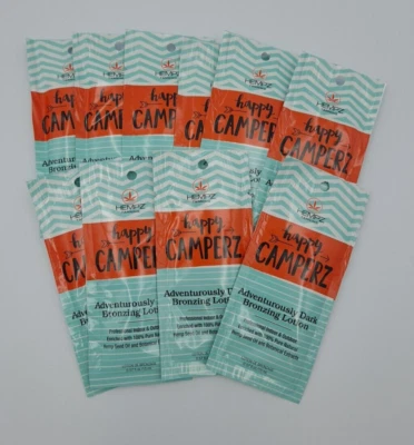 10 Sachets x 15ml each Hempz Tan happy Camperz Dark Bronzing Tanning Lotions