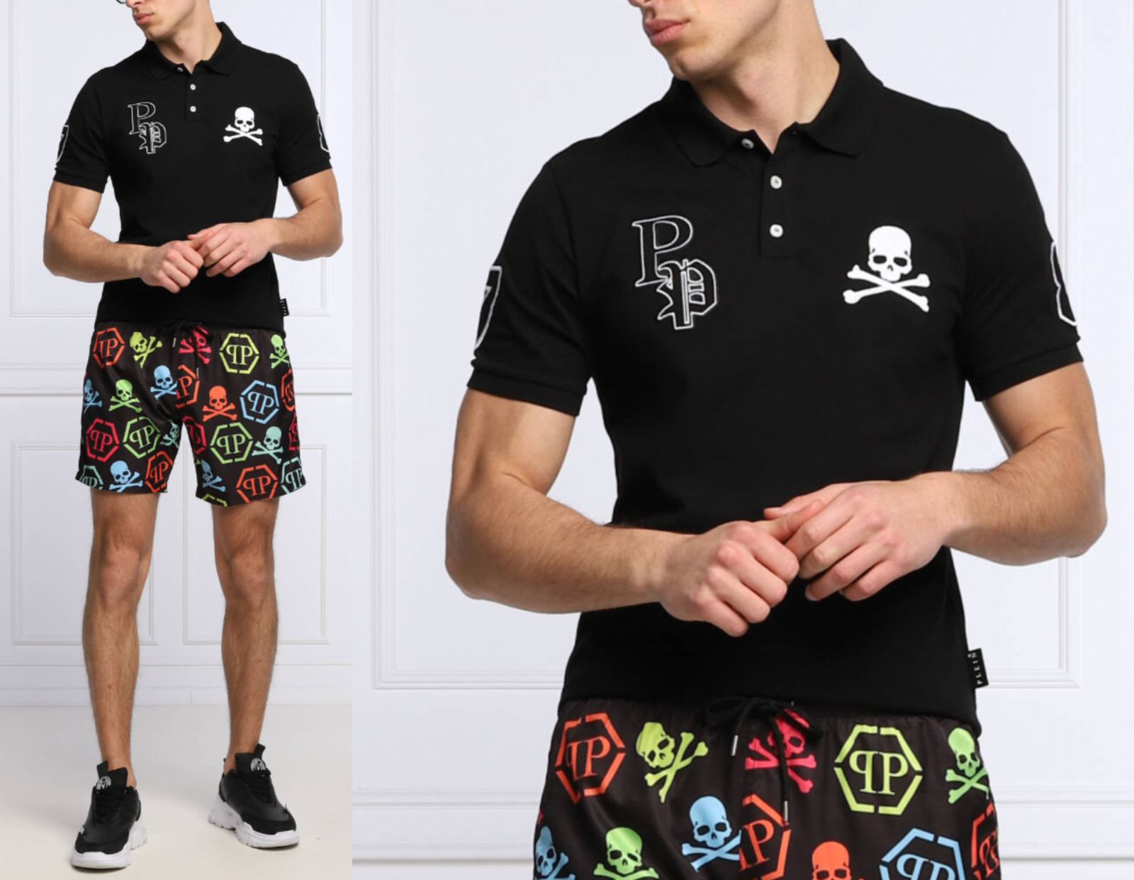 Philipp Plein Polo Shirt Multi Skull Logo T-Shirt L
