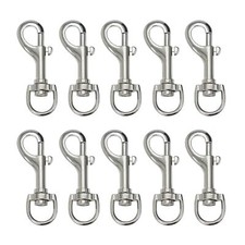 10 Pack Swivel Snap Hooks Carabiner Clips for Luggages Pet Leashes Keychains
