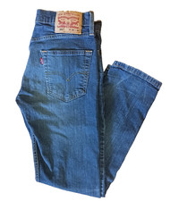 Levis 502 Jeans Mens Tapered Stretch Blue Denim Jeans Sz 29x30 Actual 29x28 