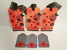 Ladybug Friend Tags Paper Piecing Scrapbook Mat Set- 5 Pieces 3