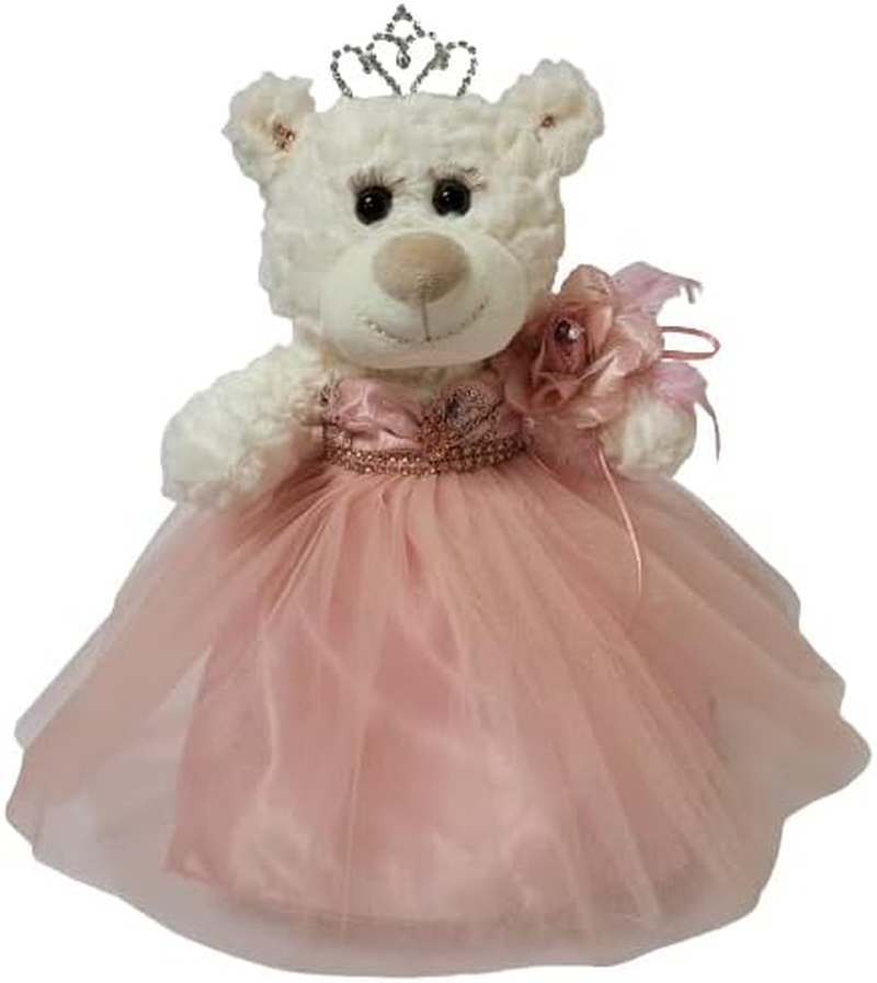 since 1997 12″ Quince Anos Teddy Bear with Dress Embroider