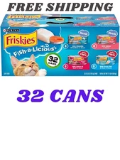 Purina Friskies Wet Cat Food Variety Pack Fish-A-Licious Extra Gravy(Pack of 32)