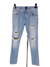 EN NOIR Mens 30 Cobain Denim Jeans Camo Underlays in Light Blue Wash