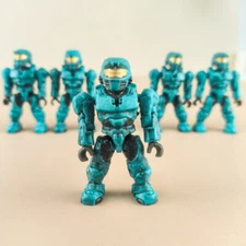 5x Halo Mega Construx Bloks Spartan Mini Figure Cyan Spartan Mark IV Teal blue