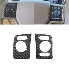 2pcs For Ford Explorer 2008-2010 Carbon Fiber Steering Wheel Panel Frame Cover