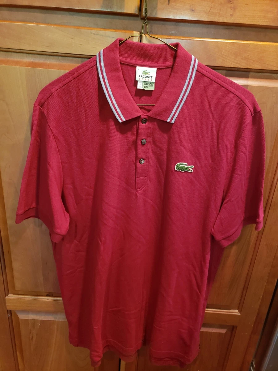 Lacoste Chemise Classic Fit Mens Polo Shirt Short Sleeve Dark Red Size 7 2XL