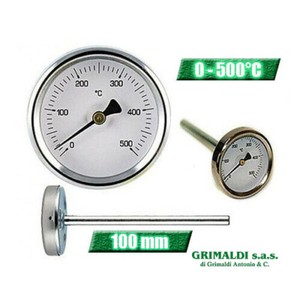 Termometro Forno A Legna E Barbecue - Sonda Rigida 30 Cm, Misura Da 0 A 500°C, Facile Lettura - Foto 6