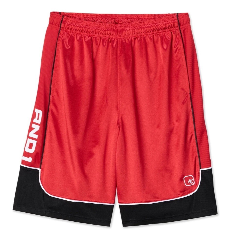 Mens And1 Basketball Gym Workout SHORTS Red Black White Size S 28