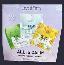 Avatara All Is Calm Skincare Mask Set Of 3 -0.71 Fl Oz Free Shipping