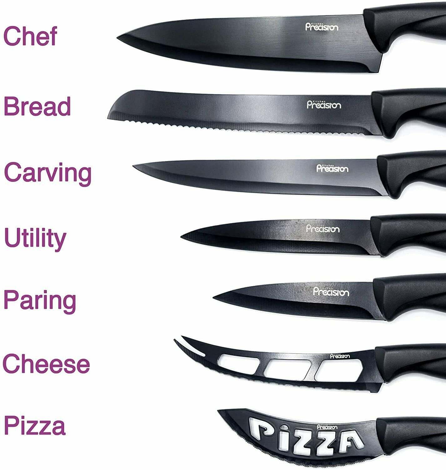 17 Piece Knife Set with Block/ Sharpener/ Knives/ Scissors/ Peeler