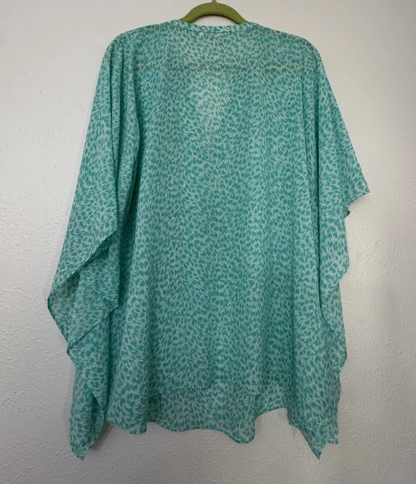 MICHAEL Michael Kors Size Large Blue Open Cold Shoulder Blouse Short Sleeve Foto 2 de 4