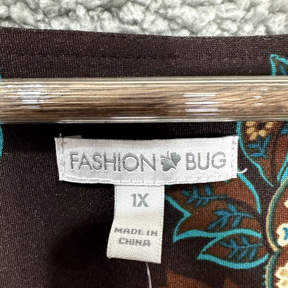 Moda Vestido Bug Shift Para Mujer 1X Marrón Cachemira Manga 3/4 Retro Indie Boho Y2K Foto 2 de 4