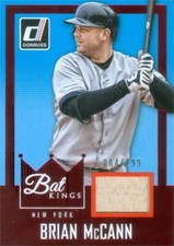 Brian McCann player used bat patch baseball card 2016 Donruss Bat Kings #BKBM