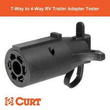Electrical Adapter with Tester (7-Way RV Blade Vehicle to 4-Way Flat Trailer)